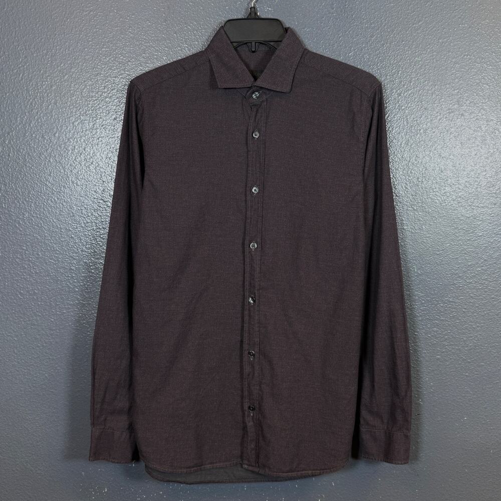 Ermenegildo Z Zegna 39/15.5 men’s purple long sleeve button up cotton shirt